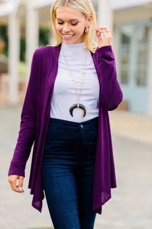 Undeniable Purple Classic Cardigan