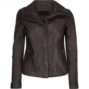 Unisex Greta Brown Leather Jacket