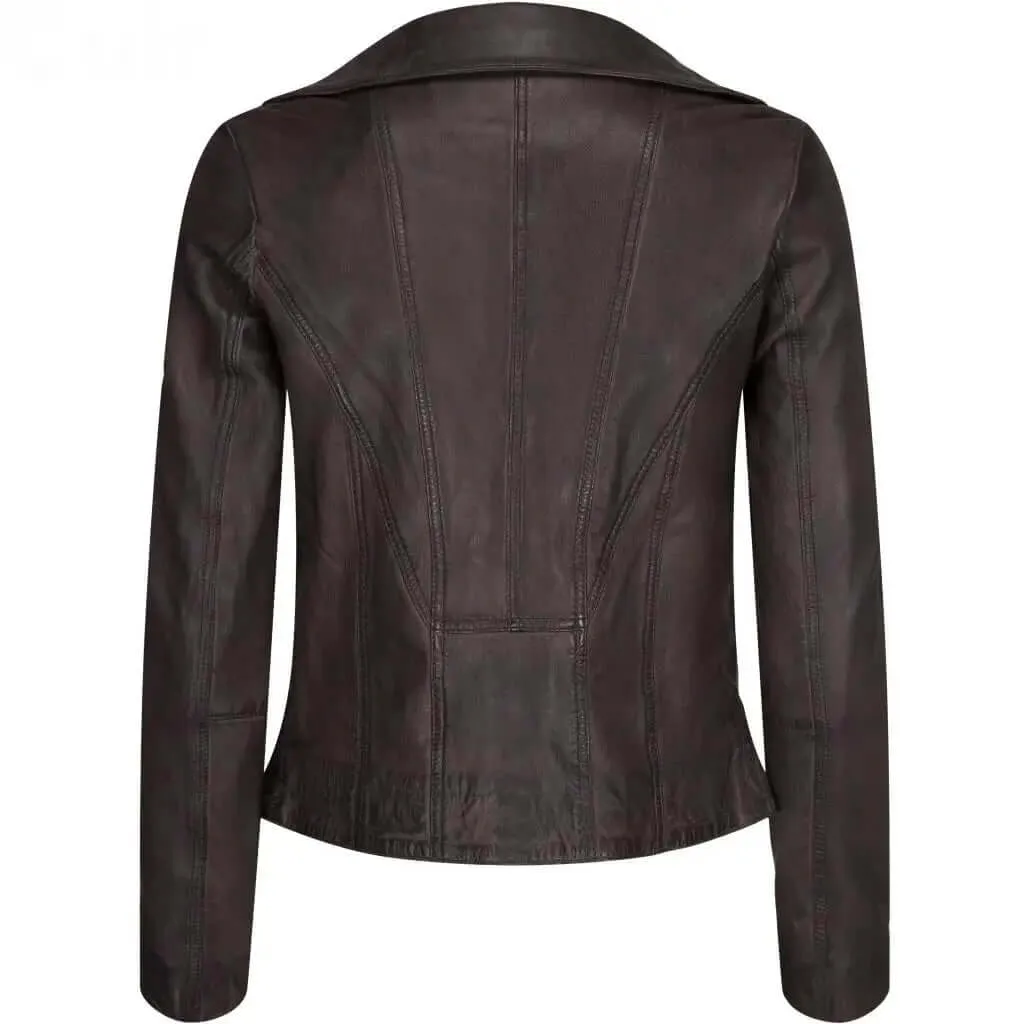 Unisex Greta Brown Leather Jacket