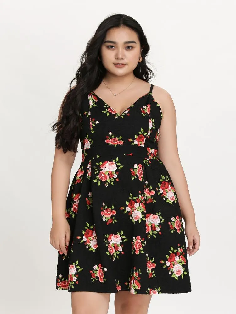 V Neck Suspender Dress