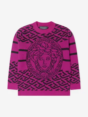 Versace Girls Wool Knitted Medusa Jumper