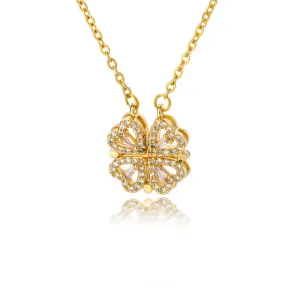 Vintage Lucky Four Leaf Clover Necklace