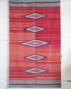 Vintage Turkish Aegean Kilim Rug 4'9"x8'3"