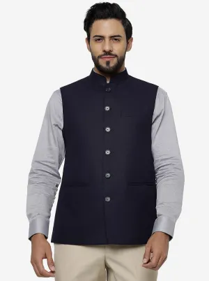 Violet Blue Solid Regular Fit Modi Jacket | JadeBlue