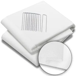 VOUNOT Garden Fleece 50gsm Horticultural Fleece Plant Winter Protection Cover With 10 Pegs 1.5x10M