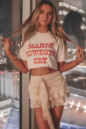Western Makin Cowboys Cry Rodeo Graphic Top