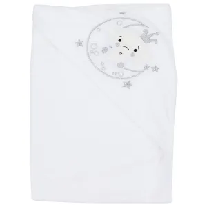 White Baby Hooded Towel (Baby Elephant)