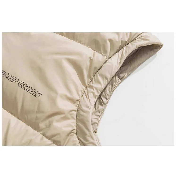 White Duck Down Detachable Loose Fit Retro 2 In 1 Down Jacket