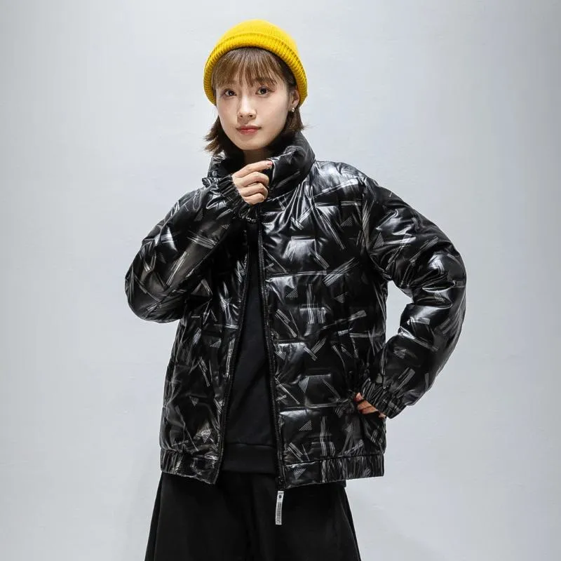 White Duck Down Warmth Printed Casual Down Jacket