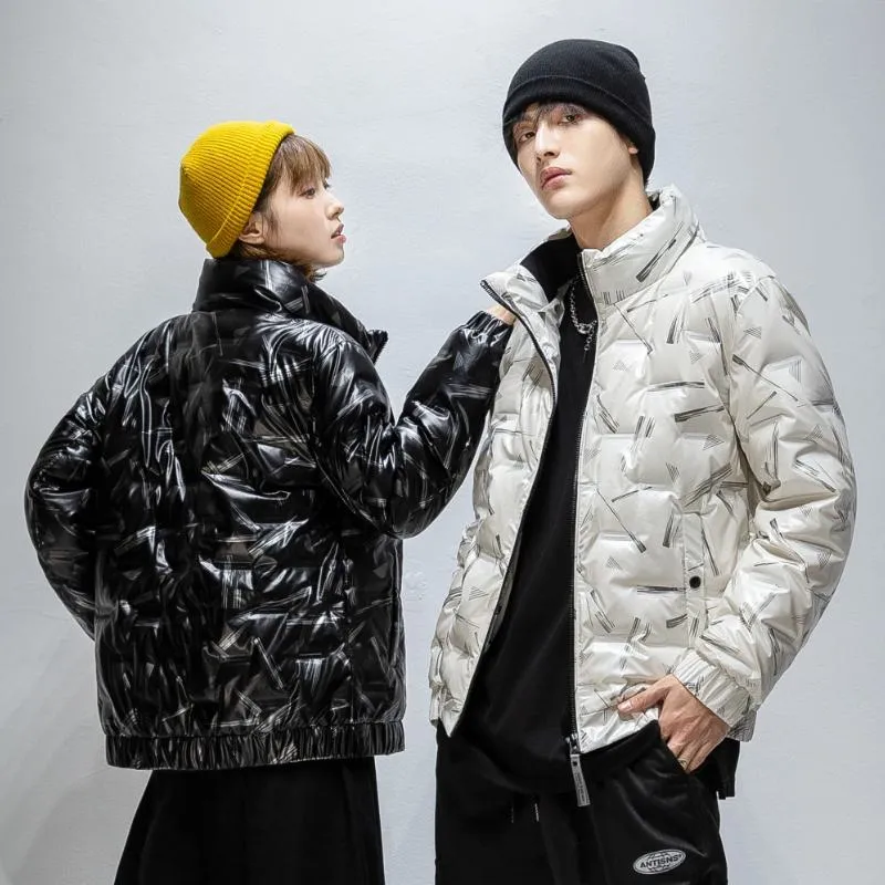 White Duck Down Warmth Printed Casual Down Jacket