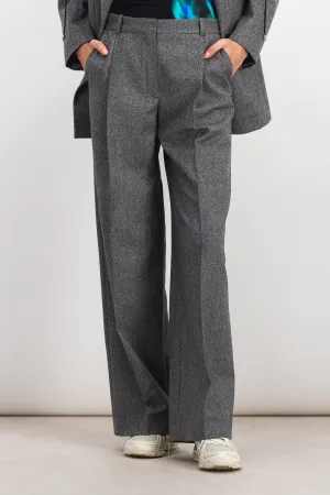 Wide leg speckled wool pants