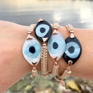 Women Turkish Evil Eye Bohemian Handmade Friendship Braided Rope Bracelets