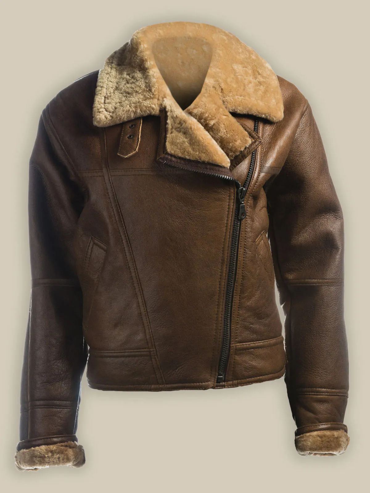 Women's Brown Shearling Leather Jacket