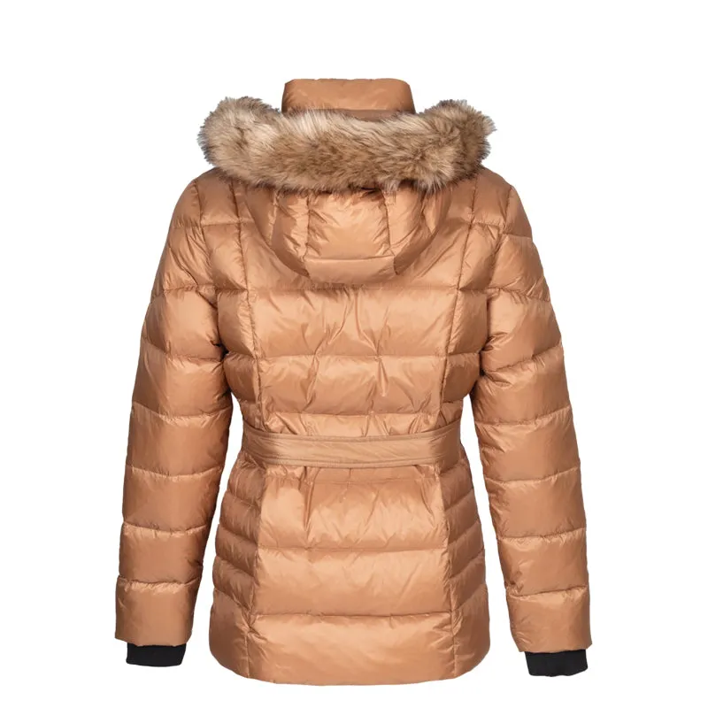 Women's Classic Down Jacket With Faux Fur Trim