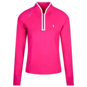 Womens Performance Quarter Zip Bright Pink/Ceramic White - SS24