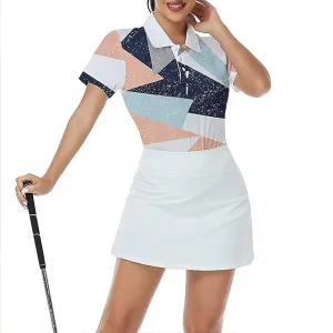 Women's Polo Shirt Golf Shirt Golf Clothes Breathable Quick Dry Soft Short Sleeve Top Regular Fit Color Block Geometry Summer Spring Tennis Golf Badminton