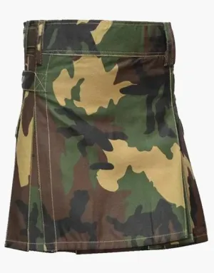 Woodland Camo Utility Short Kilt for Women