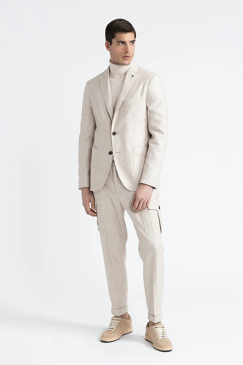 Wool, silk and cashmere tweed single-breasted blazer