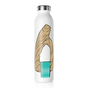 Yellow Rock with Water Slim Water Bottle