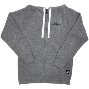 Zildjian Gray Zip Up Logo Hoodie